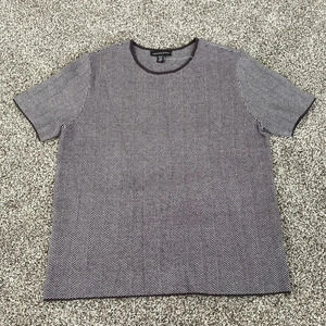 Saks Fifth Avenue Short Sleeved Sweater in Grey